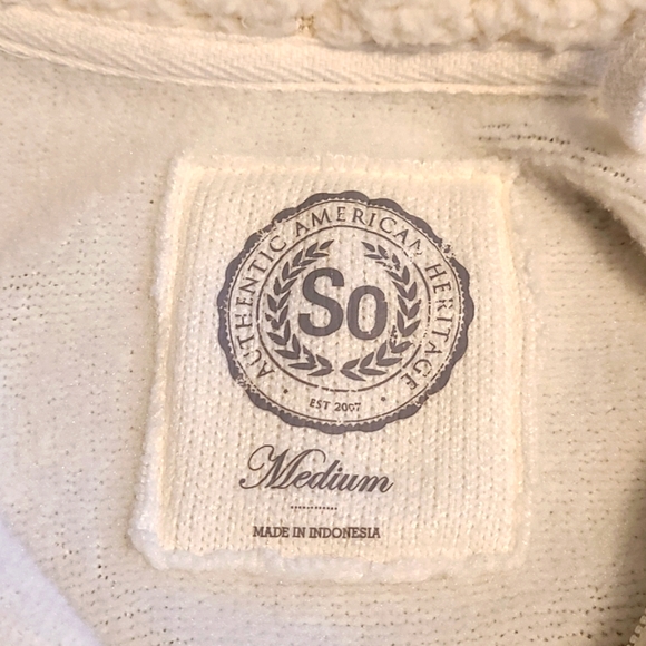 Authentic American Heritage Ivory Fleece Lined Hoodie Juniors Size Medium - Picture 7 of 7